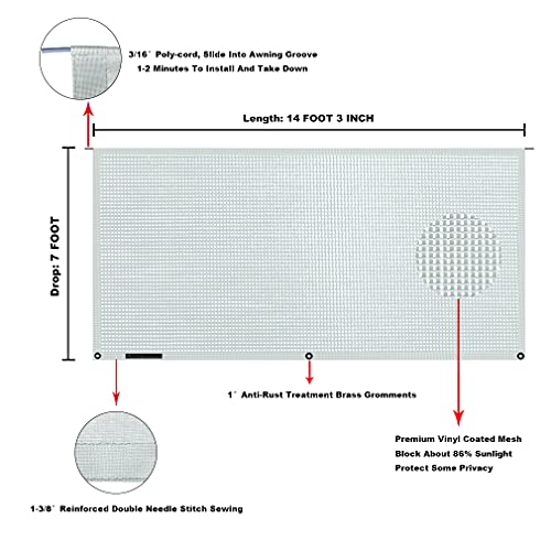 Image of RV Awning Mesh Sun Shade Screen for Motorhome Camper Trailer Sunshade
