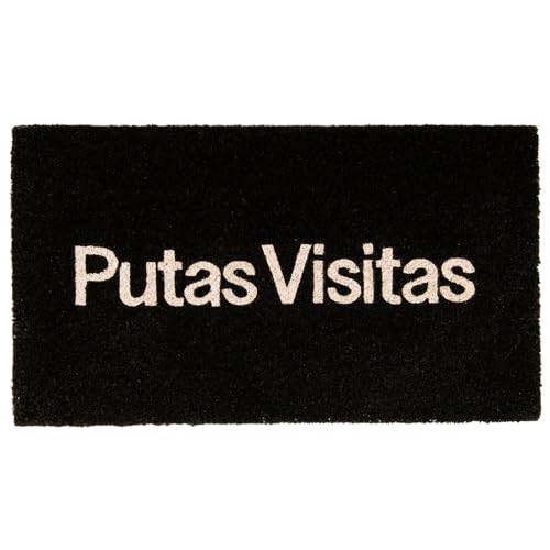 Fisura Felpudo Original Putas Visitas De Coco Con Base Antideslizante De Pvc. Felpudo Entrada Casa. Pintado A Mano. Medidas: 70 Cm X 40 Cm X1,5 Cm.