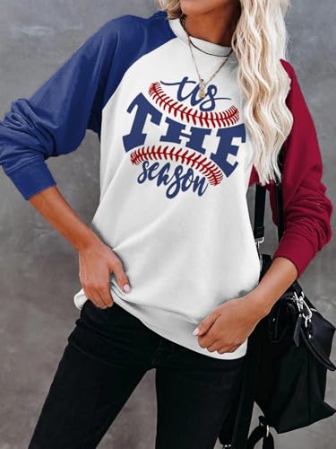 Womens Raglan Sleeve Shirt Pullover Tops, Soft Loose Casual Crewneck Gift Sweatshirt for Women2