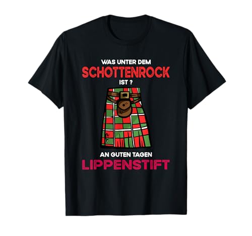 Lustiges Schotten Kostüm Männer Kilt Schottenrock Herren T-Shirt