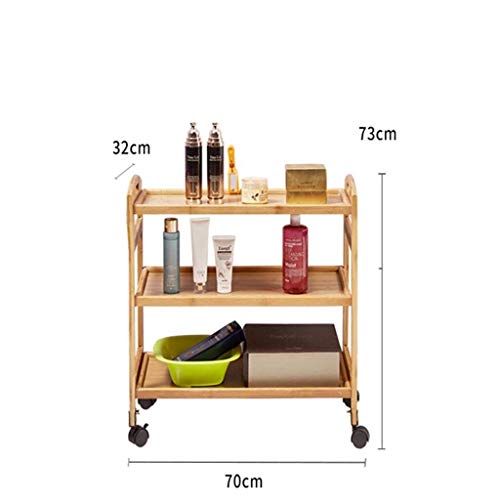 YASEking Trolley - Gereedschapskar Mobiele Opslag Rack Schoonheidssalon Trolley Rack, Hout Praktisch (Maat: 70 * 32… - Afbeelding 3