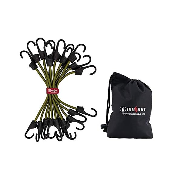 MAGMA Spanngummi 12er Set | Robuster Schnellspanner fÃ¼r Fahrrad, Auto, LKW, AnhÃ¤nger & Garten Expander zur Sicherung von Tarps, Ladung und Planen FÃ¼r Camping, MilitÃ¤r und Outdoor (100cm, GrÃ¼n)