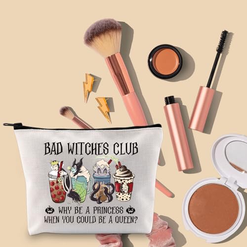 BLUPARK Villains Gifts Evil Queen Makeup Bag Villains Gift for Women Witch Gift Ursula Male-ficent Bad Witches Club Coffee Zipper Bag (MB, Bad Witches Club)4