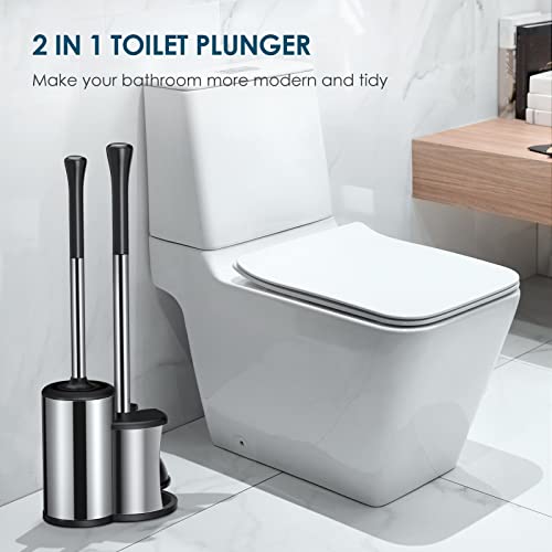 Roleader GESCHIRRGESTELL Toilet Plunger Bowl Brush Set: Hideaway Heavy Duty Toilet Plunger Scrubber Cleaner Holder Combo thumb #6