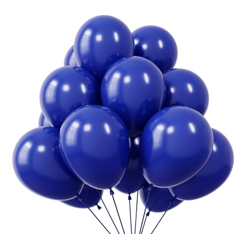 Image of KBZVNAF Royal Blue Latex Party Balloons 50 Pack 12 inch | Blue Helium Matte Balloons for Birthday Wedding Baby Shower Graduation Gender Reveal Party Decorations