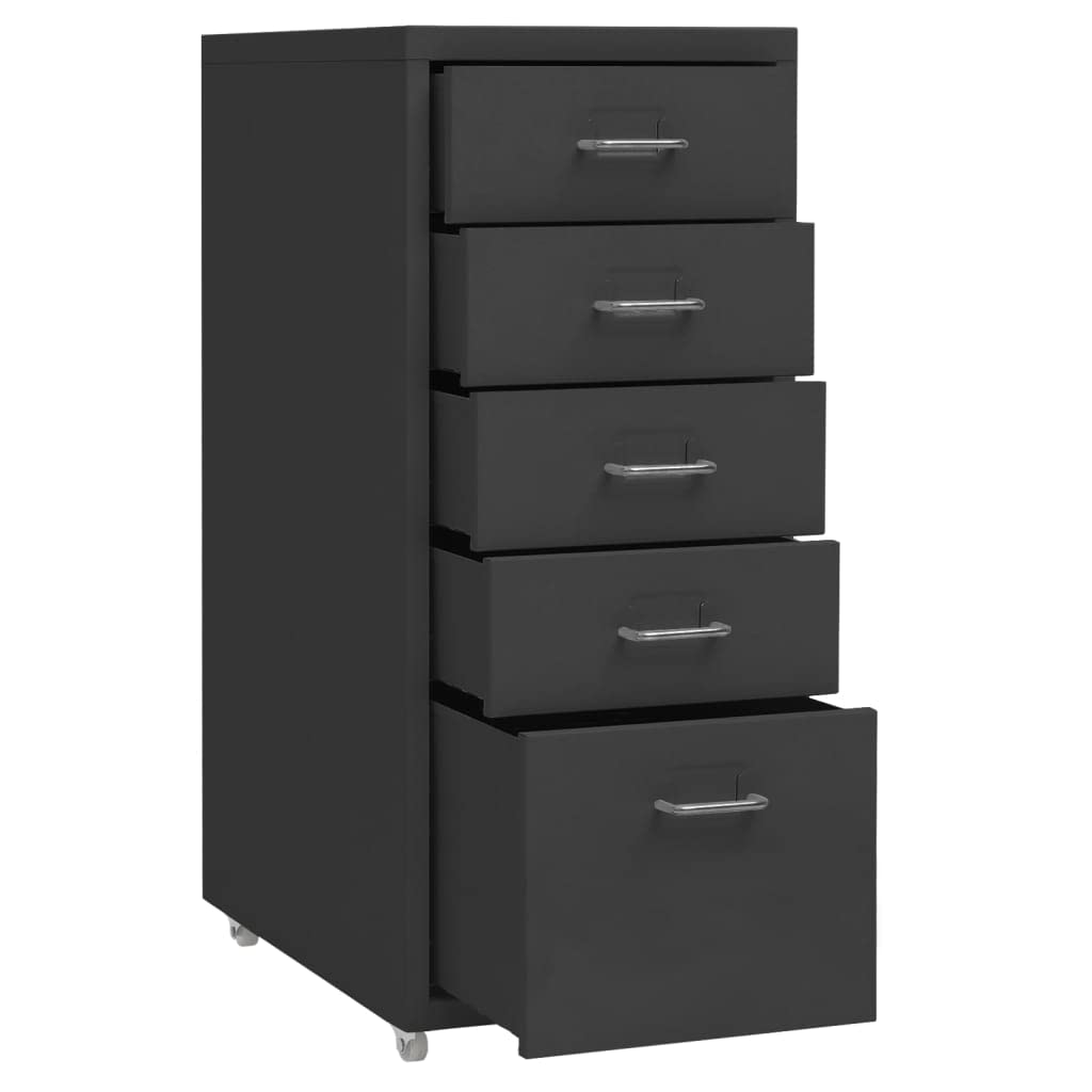 Mobile File Cabinet in Metallo con 6 Cassetti Grigio 28x41x69 cm Ufficio Storage Soluzione su Ruote Archivio Cabinet per Efficiente nizzazione