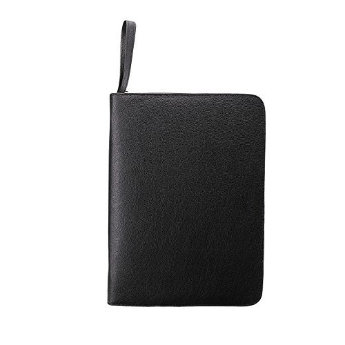 Topoomart 48 PU Leather Fountain Pen Case Large Capacity Black Roller Ball Pen Holder Bag Pouch