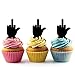 Funny Middle Finger Silhouette Acrylic Cupcake Toppers 12 pcs