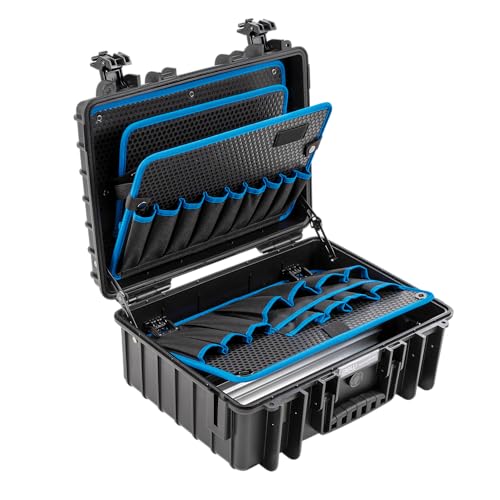 B&W Werkzeugkoffer JET 5000 mit Werkzeugeinsteckfächern (Koffer aus PP, Volumen 19,1l, 41,6 x 28,7 x 16 cm innen) 117.17/P, ohne Werkzeug