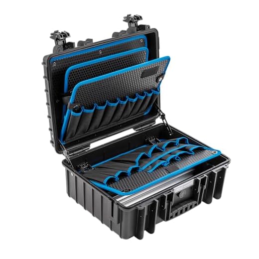 B&W Werkzeugkoffer JET 5000 mit Werkzeugeinsteckfächern (Koffer aus PP, Volumen 19,1l, 41,6 x 28,7 x 16 cm innen) 117.17/P, ohne Werkzeug