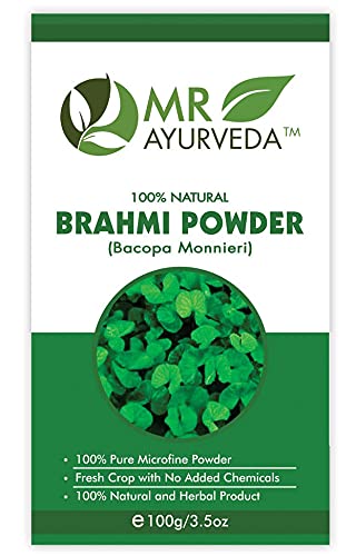 Image of MR Ayurveda 100% Organic Hibiscus Powder and Brahmi Powder - Combo Pack (100 Grams Each)