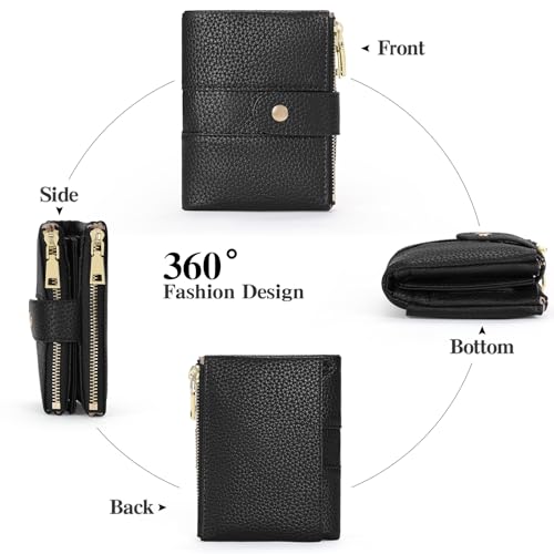 Image of GOIACII Small Wallet for Women with Double Zipper Pocket RFID Blocking Ladies Wallet Leather