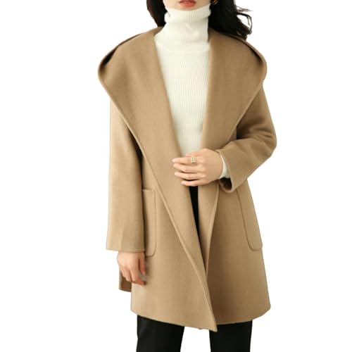 Veste à capuche en cachemire pour femme en tweed gris taille M