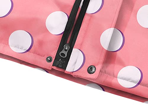 Spmor Boys Girls Waterproof Ski Jacket Hooded Snowboard Coat Windproof Winter Snow Outwear Pink Polka Dot Large #TOP5