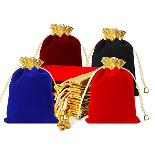 12 stücke Geschenktüten Klein, Dick Samt Stoffsäckchen mit Zugband, |Schutz vor Kratzern| |12x17cm| Kleine Geschenktüten Tasche für Hochzeitsgeschenke, Schmuckbeutel, Weihnachten Cover