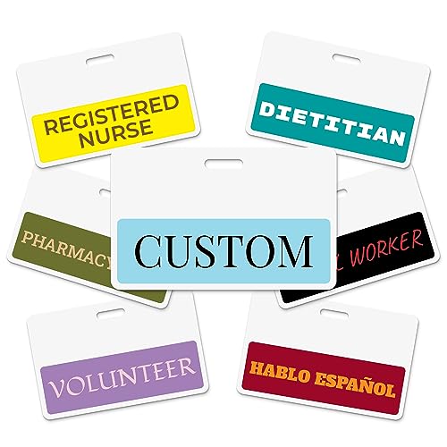 Customizable ID Horizontal Badge Buddy ID Backer Card (20 Pcs) - Double Sided Print with Border - Durable and Water Resistant Ideal for Nurses, Doctors, and Healthcare Professionals