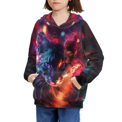 Image of GLUDEAR Teen Boys Girls Novelty Animal Galaxy Hoodies Sweatshirts Pullover