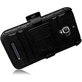 For Alcatel One Touch Fierce 7024W Cover Case (SideStand Holster Black/Black)