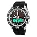 Produktbild FeiWen Multifunktional Herren und Jugend Wasserdicht Uhren Analog Quarzuhr Outdoor Militär Sport LED Doppelte Zeit Edelstahl Solar Armbanduhren mit Kautschuk Band