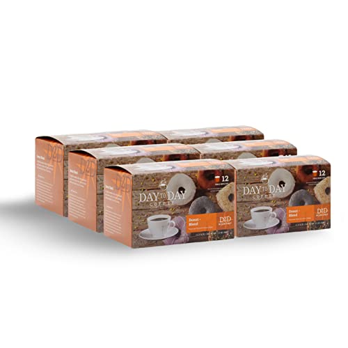 Image of Day To Day Donut Blend Medium Roast Single Serve Coffee Pods, 12-Count Box (Pack of 6) for K-Cup Keurig Brewers