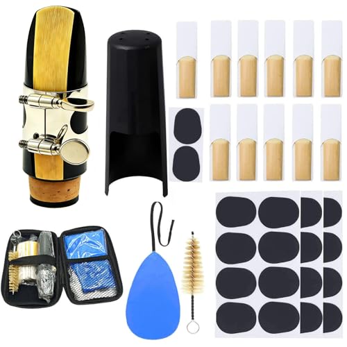 ZQEUXBE 40Pcs Clarinet Mouthpiece Kit Includes 1Pcs Mouthpiece with Silver Clarinet Ligature Plastic...