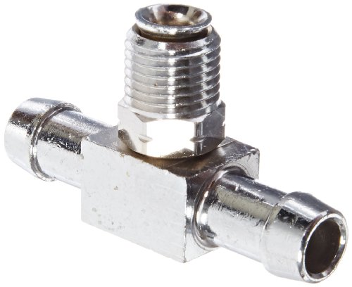 Image of EATON Weatherhead 05706B-1414 Inverted Male Tee Swivel Hose Fitting, CA360 Brass, 3 /8 inch Hose ID, 5 /16 inch Tube Size Chrome Plated,