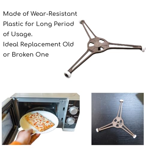 1-Pack Microwave Oven Flat Turntable Ring Roller Glass Plate Tray Triple Arm Rotating Support Holder with Wheels Rotating Ring Roller Replacement Arm - Length 3.54\" / 9 cm Microwave Plate Replacement