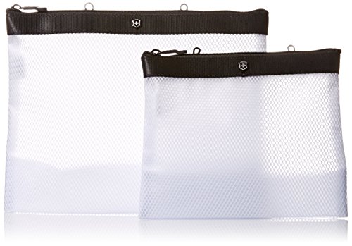 Victorinox Set of Two Spill-Resistant Pouches, Black/Black Logo, One Size