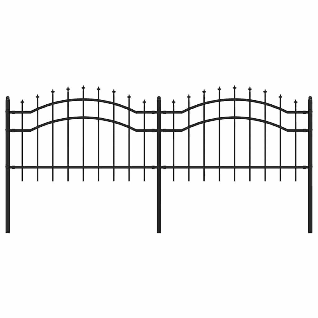 Garden Fence Woerden with Spear Top Black 240x75 cm Steel Security Panel for Yard Boundary Decorative Metal Spike Fence Outdoor Garden Barrier
