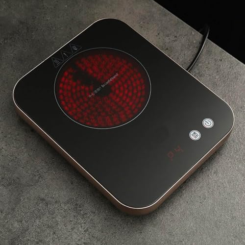 oiakus 800W Single Induction Hob, Portable Electric Infrared Hot Plate with LCD Touch Screen Sensor, Auto-Shut-Off Functin, Constant Temperature, for Boiling Water, Making Tea and Coffee