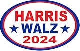Harris Walz 2024 President Kamala Tim Oval Magnetic Bumper Stickers for Cars Political Decals for Car Decal Sticker Magnets for Automotive Vehicle Bumper President Magnet Car Decal 3.5' x 5.5'