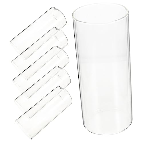 AOKWAWALIY 6 Piezas jarrón de Vela Flotante jarrones Altos Transparentes para centros de Mesa candelabro de Pilar florero de Vidrio Planta Decorar Columna de Vidrio Decoraciones florero Alto
