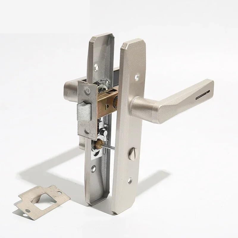 Keyless Handle Door Lock for Bedroom Bathroom Women Cloakroom Fitting Room Toilet Public Convenience MS526 1Pcs(Black 1pcs L 45mm)