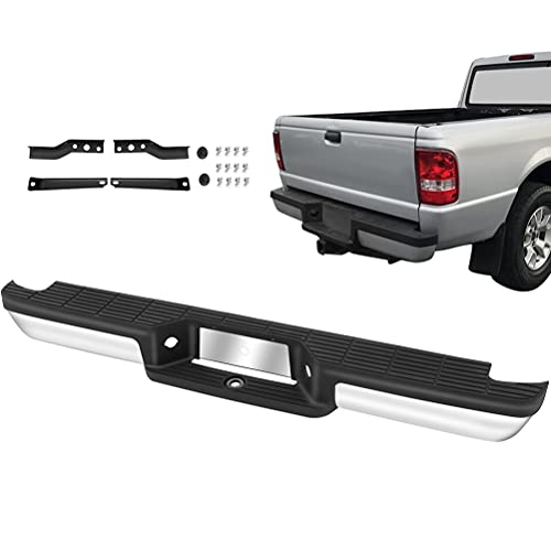 ZSPART Chrome Rear Step Bumper, Back Bumpers for 1993-2011 for Ford Ranger