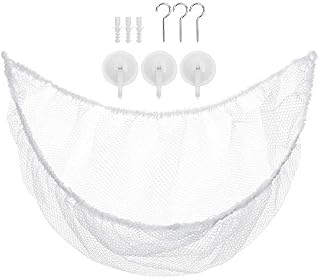Toy Net Hammock Wall Corner Large Hanging Storage Organiser Net for Stuffed Animal Tidy Soft Toys Mesh Holder with 3 Hooks Sturdy Wall Sling Corner Mesh Nets Organizer Storage For Bedroom Living Room