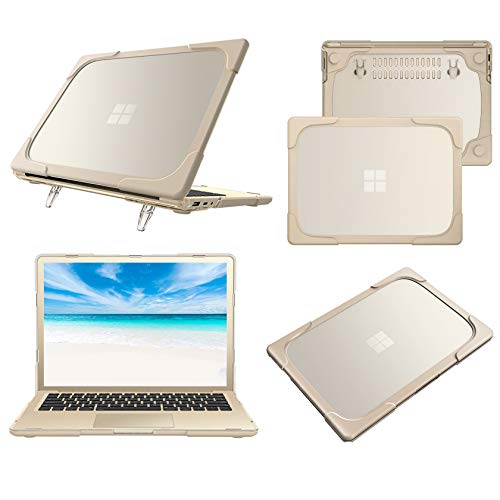 Trysunny Surface Laptop Go ケース 1943 手帳型 12.4インチ 2020発売 軽薄型 折り畳み式スタンド付き ハードシェルケース スタンド機能 排熱口設計 360全面保護 衝撃吸収 防塵 サーフェス ラップトップGo モデルカバー