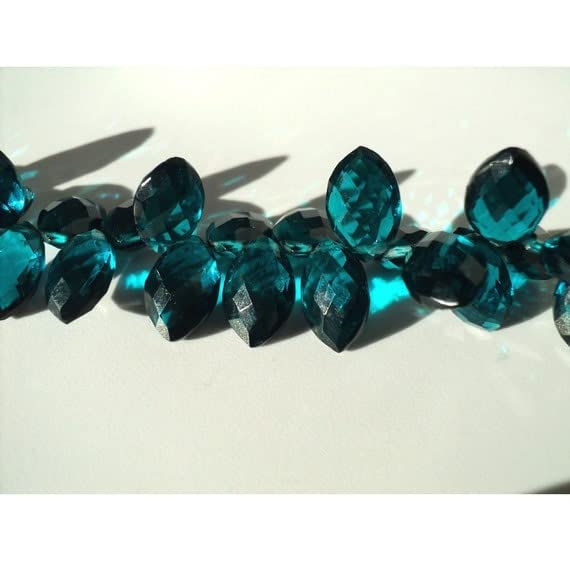 Quartz mystique bleu perle marquise 8x12mm pour la création de collier artisanaux