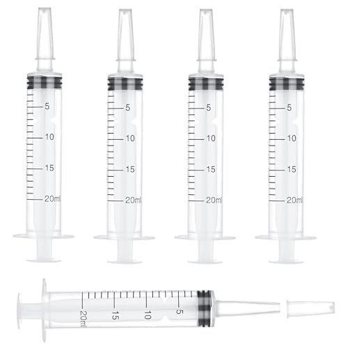 Image of 10 Pack 20ml Syringe with Cap, Plastic Syringe without needle for Liquid, Sterile Individually Wrapped