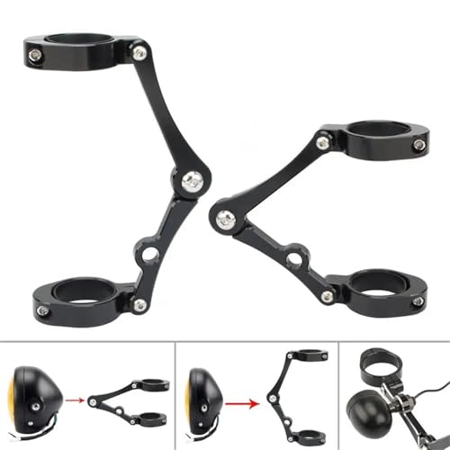 Abrazadera de montaje para faro de moto con fijación antivibración en tubos de horquilla de 58mm 4