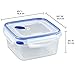 Sterilite Ultra-Seal 5.7 Cup Square, Airtight Food Storage Container, Latching Lid, Microwave and Dishwasher Safe, Clear With Blue Gasket, 6-Pack