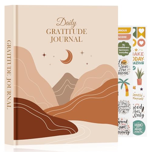 Lanpn Dankbarkeitstagebuch für Frauen Männer, 4 Monate Dankbarkeit Achtsamkeit Tagebuch, 5 Minuten Dankbarkeitsbuch 20x23cm, Daily Gratitude Journal Selbstliebe Buch, Englisch