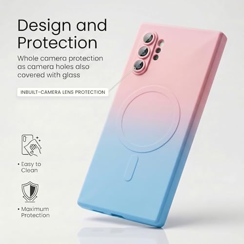 Image of amazon basics Gradient Mag-Safe Case for Samsung Galaxy Note 10 Plus | Soft Silicone Shockproof Cover with Camera Protection | Slim Lightweight Design | Smooth Touch & Durable - Light and Dark Pink