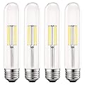 LUXRITE Vintage T9 LED Tube Light Bulbs 60W Equivalent, 5000K Bright White, 550 Lumens, Dimmable Edison Tubular Light Bulbs 5W, Clear Glass, LED Filament Bulb, UL Listed, E26 Standard Base (4 Pack)