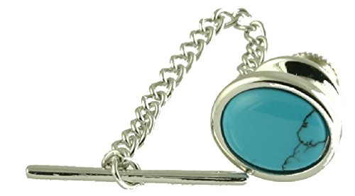 Select Gifts Blauw Turkoois Steen Ovaal Tie Tac
