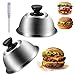 Produktbild INFOMAG 2 Stück burgercover burgerglocke Edelstahl Burgerhauben Ø16 cm schmelzglocke burger glocke set grillglocke mit handhaben burger wärmeglocke grill für Cheeseburger Barbecue Steak