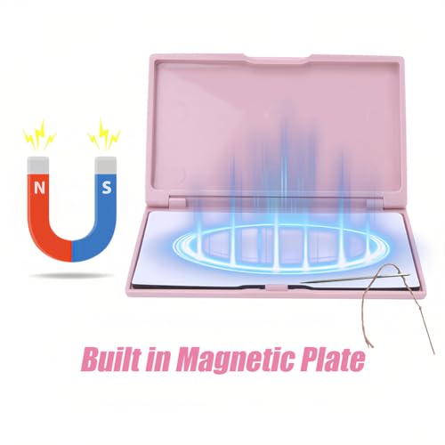 Image of Joyzan Magnetic Needle Storage Case, Portable DIY Sewing Stitching Pin Box | Knitting Organizer Rectangle Manual Slim Line Keeper Cross Stitch Container Tool Holder for Needlework Embroidery Art Craft