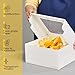 RACETOP 24pcs Cake Boxes with Window, 10x10x5 Inches White Bakery Boxes, Cookie Dessert Boxes, Pastry Box, Square Cardboard Cake Box for Cake, Birthday Party, Donuts, Wedding