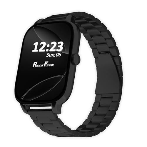 Image of PunnkFunnk H9 Metal Smart Watch 2.01 inch TFT Display, Bluetooth 5.0 with 100+ Sports Mode, Heart Rate & Blood Oxygen Monitor, Call & Message Reminders Compatible with Android & iOS (Metal Black)
