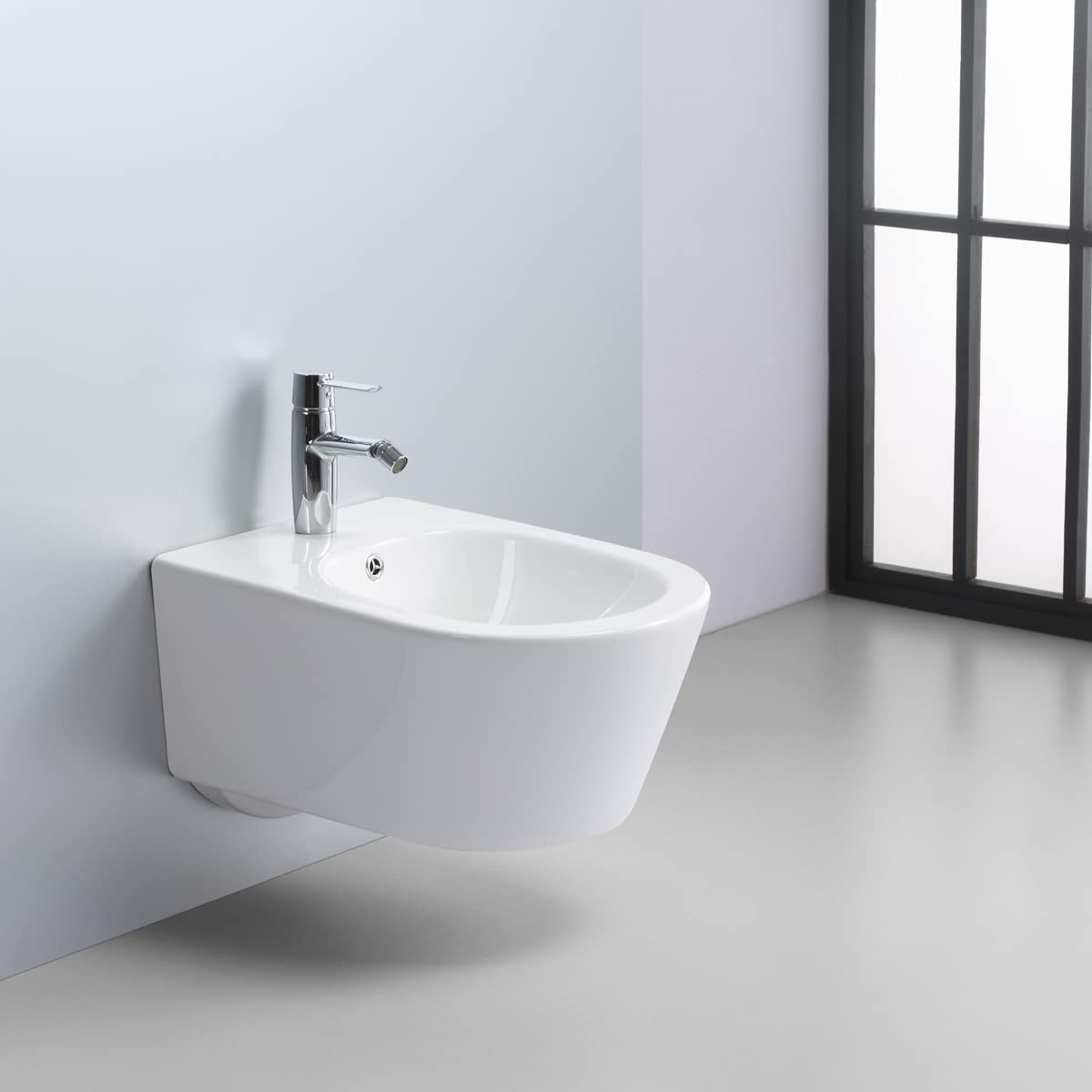 Yellowshop - Set coppia sanitari vaso rimless e bidet sospesi con coprivaso soft-close serie WOLLY