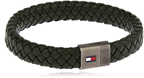 Tommy Hilfiger Jewelry Braccialetto da Uomo In Pelle Verde - 2790332